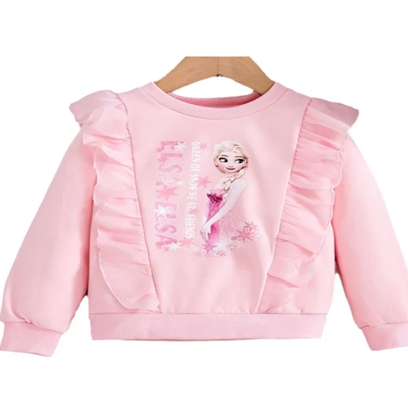 Baby Girls Cartoon Frozen Clothes Girls Long Sleeve Hoodies Sweatshirt Spring Autumn Kids Tshirts Children Tops Toddler Outfits