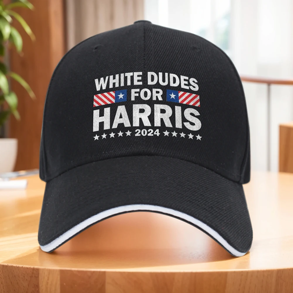 White Dudes for Harris Harris Hat Adjustable Baseball Cap Breathable President Hat Snap Back Dad for Outdoor Sports