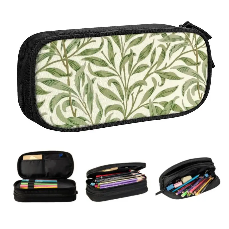 

Willow Bough By William Morris Pencil Cases for Girl Boy Large Storage Textile Pattern Pen Box Bag Stationery