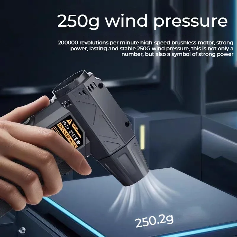 Car dust brush 200000RPM high power turbofan violent JetFan cordless air blower brushless motor 3 gear variable speed dust blower cleaning tool