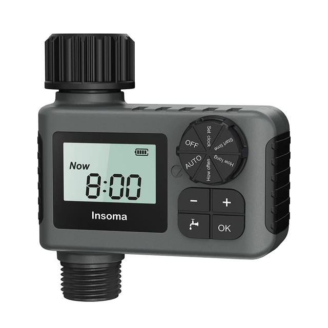 INSOMA Automatic Water Timer Intelligent Irrigation Watering System Sprinkler Timer Garden Programmer Equipment LCD Display IPX5 1