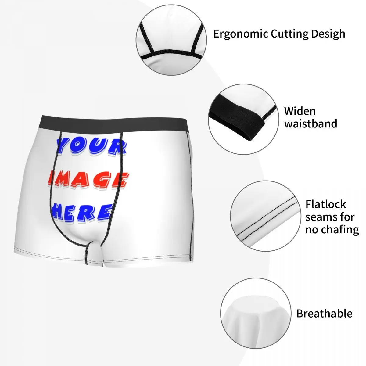 Your Image Here Man's Boxer Briefs Underwear Customizable Free Design Highly Breathable Top Quality Gift Idea 5
