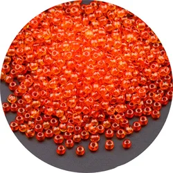 Vibrant Oling Transparent Glass Seed Beads for DIY Jewelry and Accessories (Orange 21)