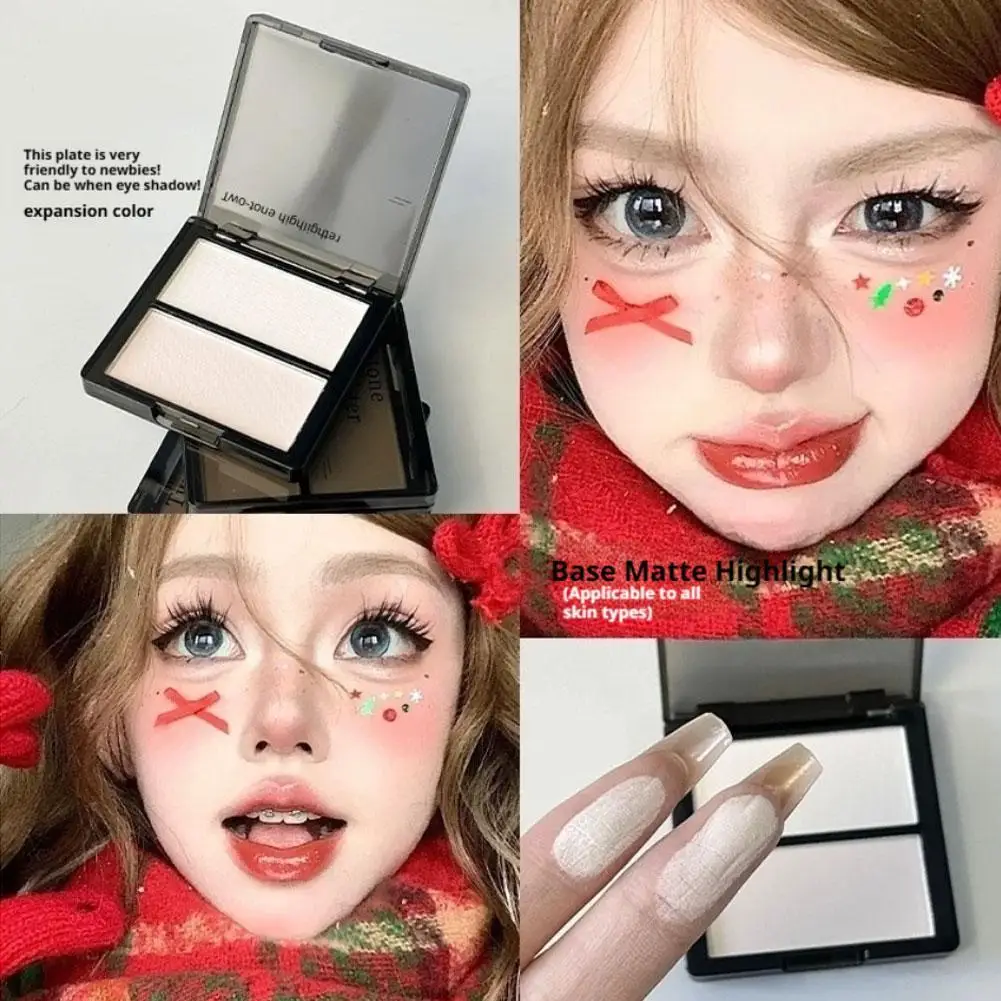 Bronzer Highlighter For Face Powder Texture Two-toned Contour Iluminador Natural Brighten Matte Nose Shadow Makeup Cosmetics
