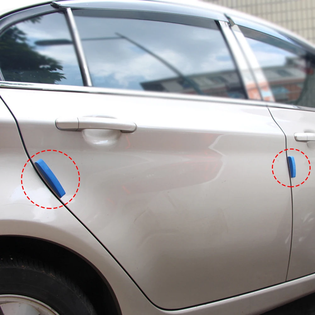 Car Door Protector Guard Strips - Scratch-Resistant Rubber Bumper Stickers for Auto Door Edge Protection and Decoration (4-Pack)