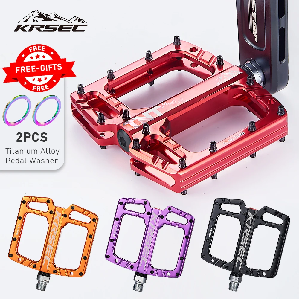KRSEC S-5058 Three Bearing CNC Bicycle Pedals Aluminum Anti-Slip
