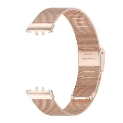 Stainless Steel Breathable Metal Strap Watchband Bracelet - Samsung Galaxy Fit 3 (Rose Gold)