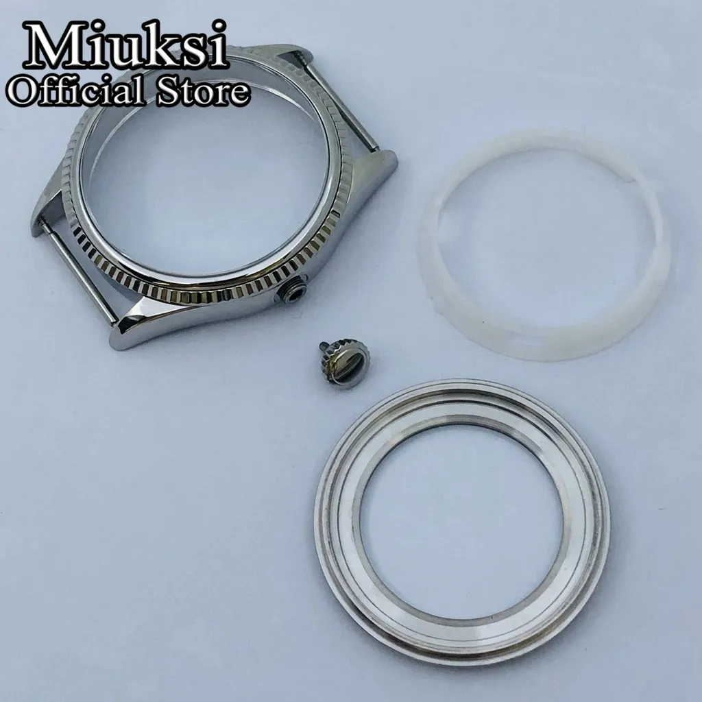 Miuksi 36 Mm/39 Mm Silbernes Steriles Uhrengehäuse, Saphirglas