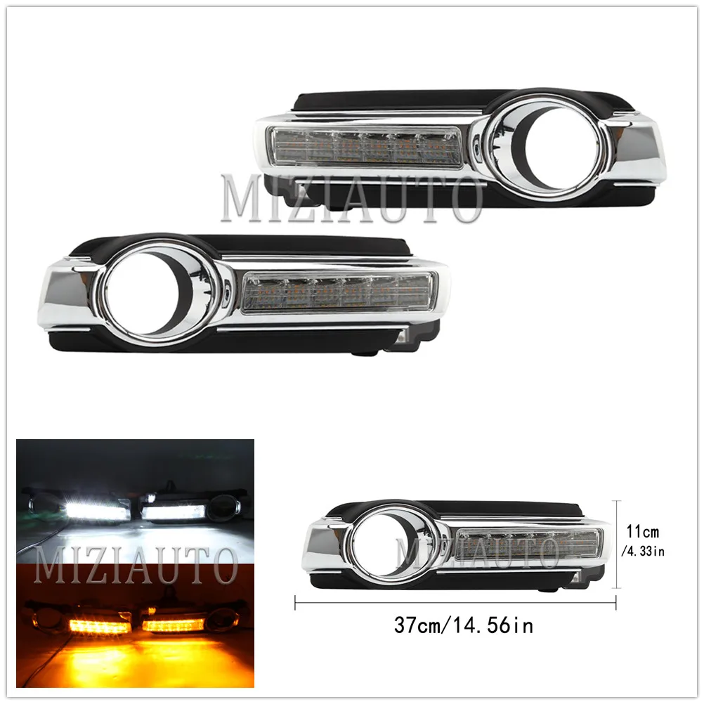 

LED DRL Headlights Fog Light Cover For Mitsubishi Pajero Montero v93 v95 2015-2020 Grille Frame Daytime Running Car Accessories
