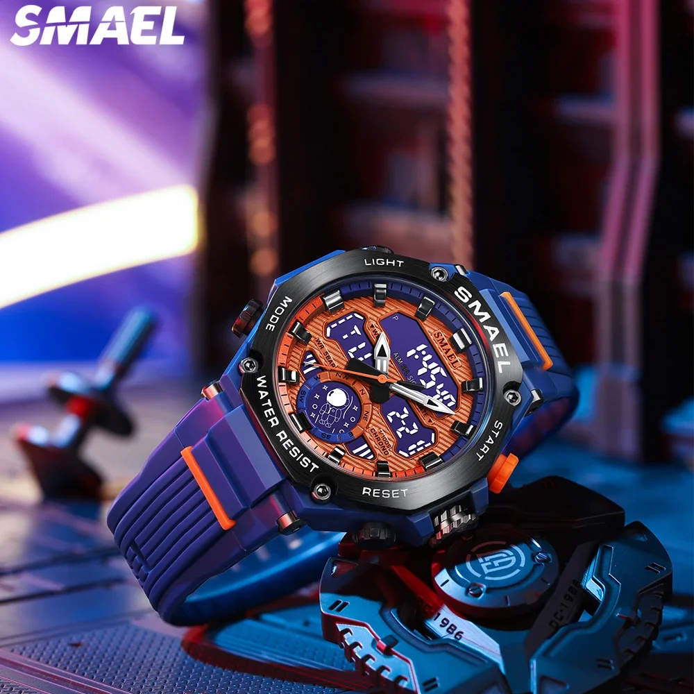 SMAEL Versatile Dual Display Electronic Watch 8069 Astro Alloy Multi functional Student Watch for Leisure Sports 4