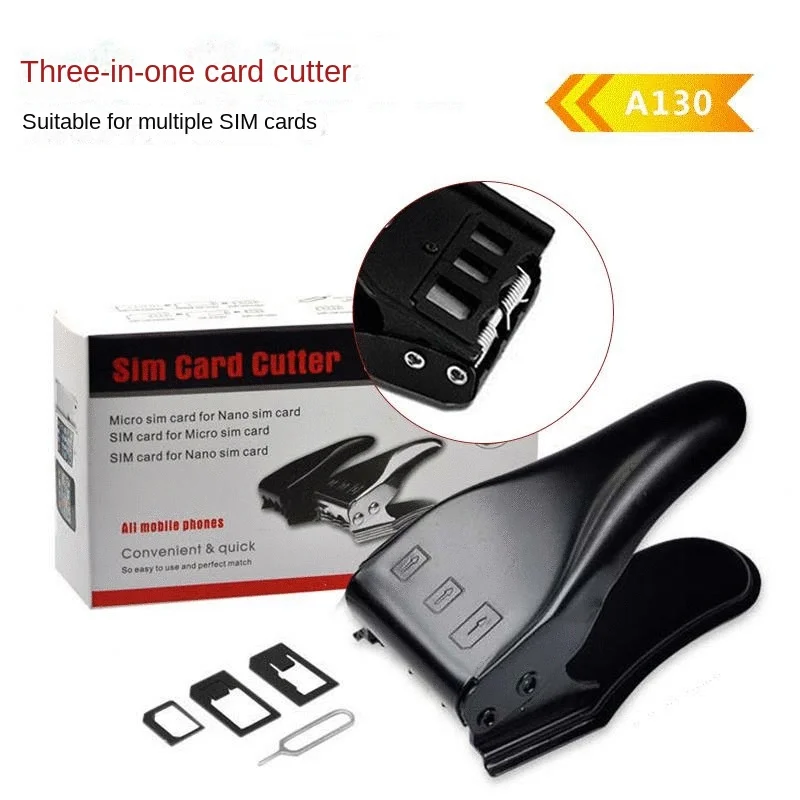Three-in-One SIM Card Cutter Three-Purpose Card Cutting Mobile Phone Tool Three SIM Stainless Steel Cutter Tool