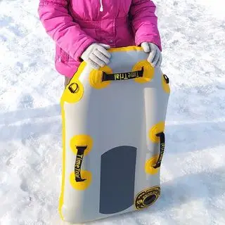 Factory Foldable Towable Snow Tube Winter Sports Inflatable Toboggan Drop Stitch Snow Sled With Handles for Sale