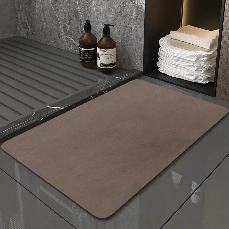Diatomite Bath Mat Non-slip Bathroom Rug Super Absorbent Bathroom Carpet Bathtub Drying Floor Mats Shower Room Entrance Doormat 4