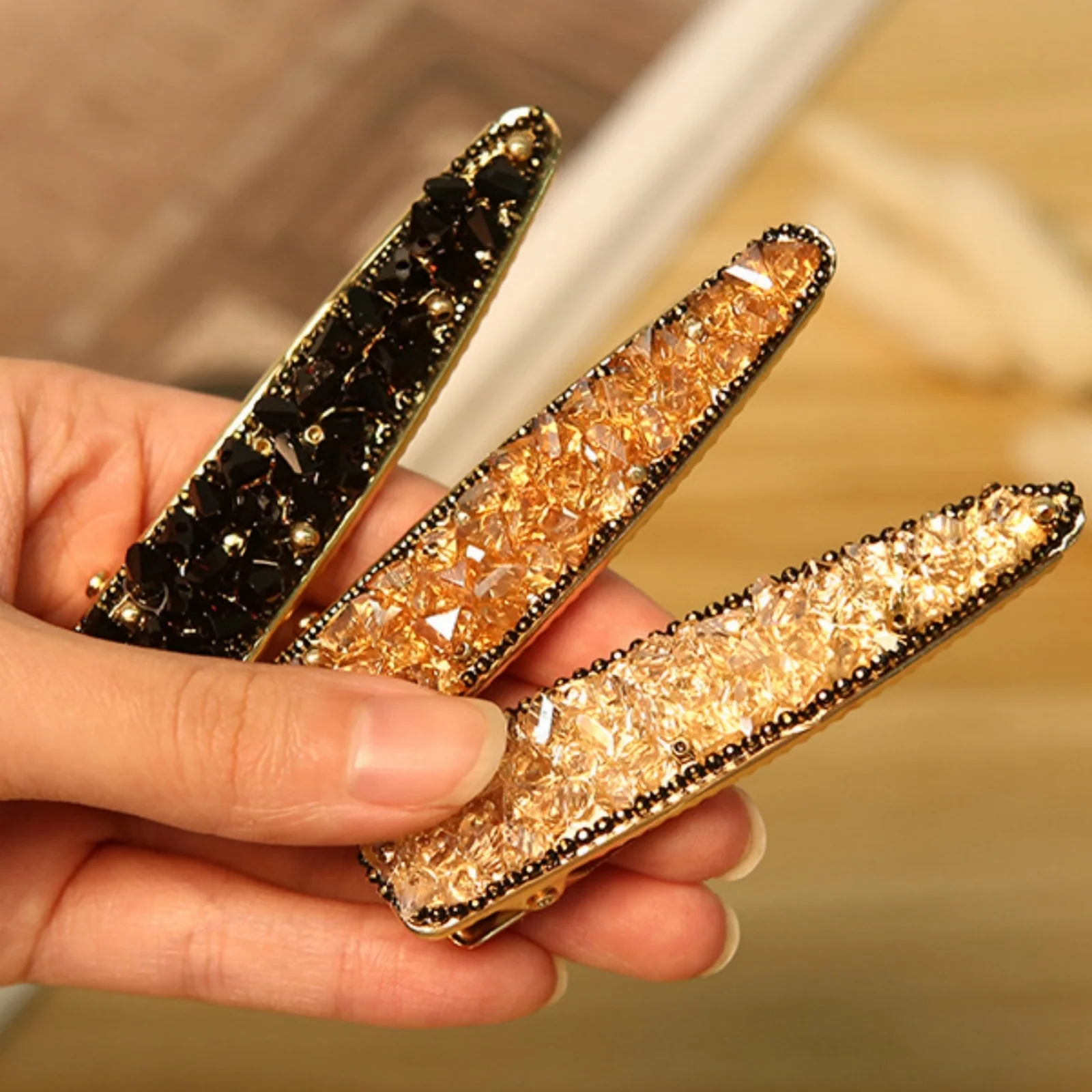 3PCS Pearl Flower Hair Clip, Women's Elegant Gold Hair Accessories, Sparkly Crystal Hairpins, Stylish Daily Party Hair Decor