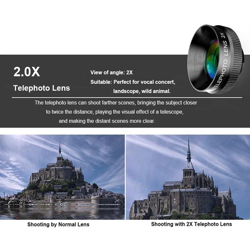 2X Telephoto Portrait Lens Professiaonal HD Mobile Phone Camera