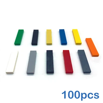 100pcs DIY Building Blocks Thin Figure Bricks Smooth 1x4 Dots Educational Creative Toys for Children Size Compatible With 2431 1