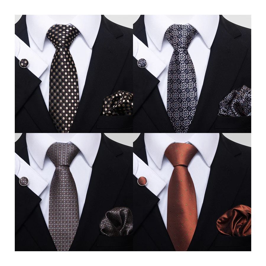 

Many Color Hot sale 2023 New Design Wedding Present Silk Tie Pocket Squares Set Necktie Suit Accessories Men Floral lover's day