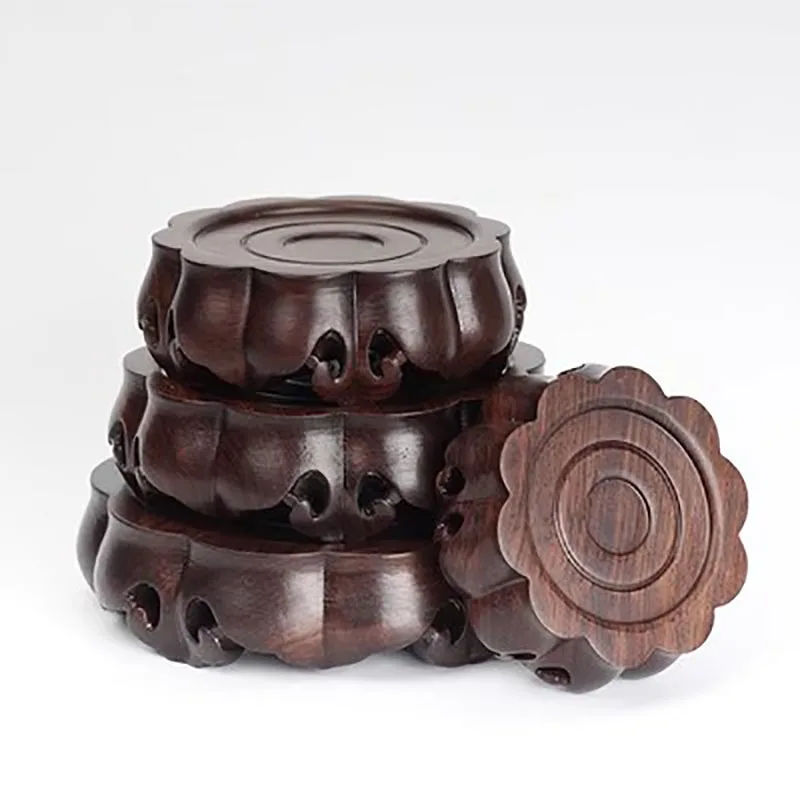 Vase Buddha Statue Base, Circular Base, Solid Wood, strange Stone, Bonsai Decoration, Whole Material, Log Wood Carving