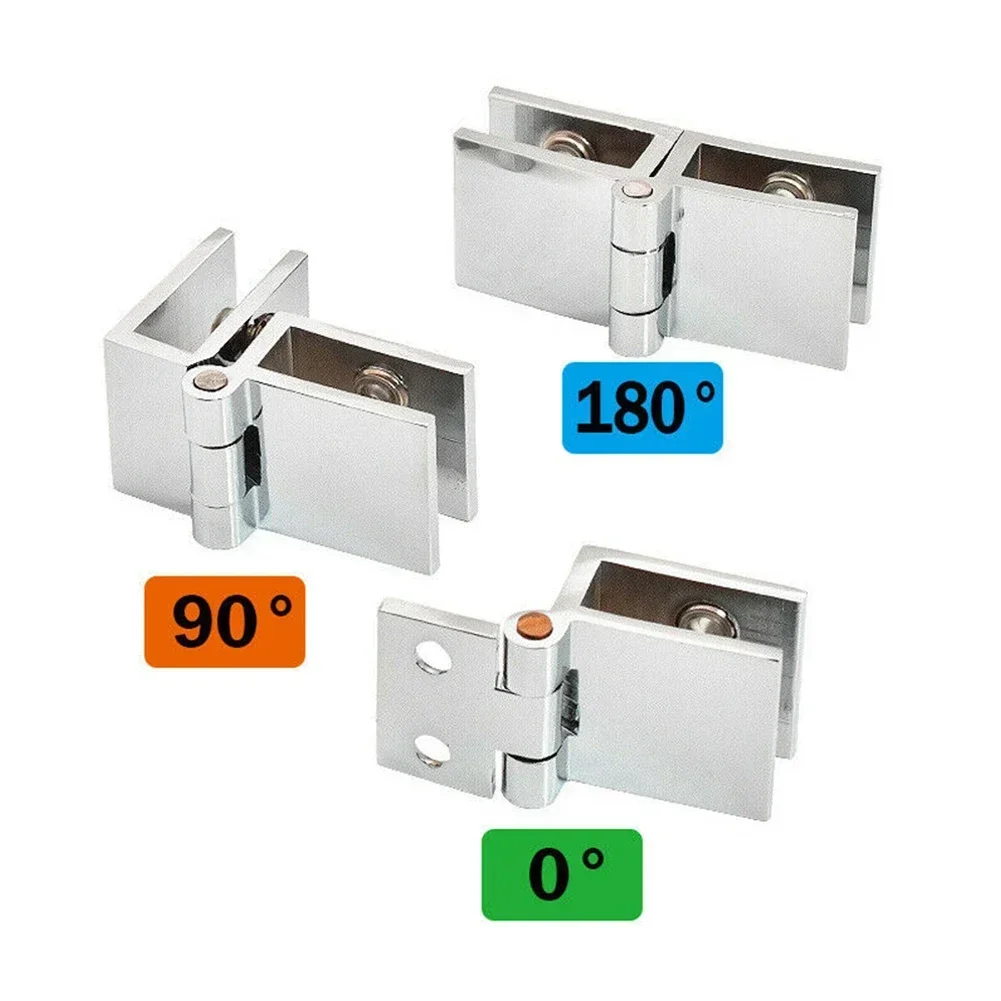 Stainless steel hinges door hinges Bathroom Shower Glass Zinc Alloy Door Hinges Cabinet Cupboard Clamp Hinge Home Hardware 0 Degrees/90 Degrees/180 Degrees