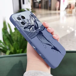 Whale Jumping Liquid Silicone Phone Case Cover - Xiaomi 17 ProMax (Light Blue)