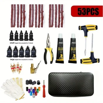 Ultimate Tire Repair Tool Kit - Emergency Puncture Fix with Tire Strips & Plug Tools for Cars, Motorcycles, Trucks, and Bicycles 1