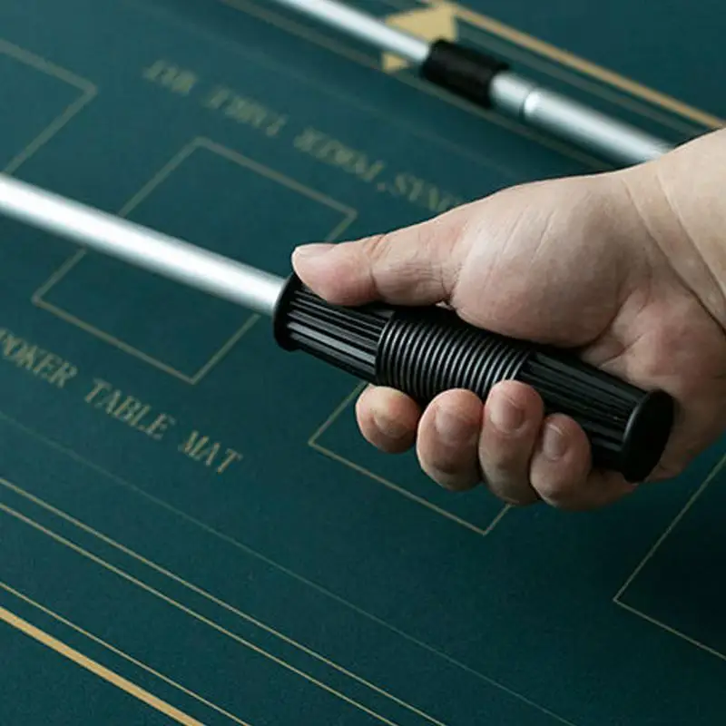 Poker Chip Push Retractable Chip Stick Pusher Poker Chip Collector Rake Metal Casino Supplies Chips Harrow Collector Portable