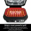 7-in-1 Indoor Grill/Griddle Combo, use Opened or Closed, Air Fry, Dehydrate & More, Pro Power Grate, Flat Top, Crisper, Black 3