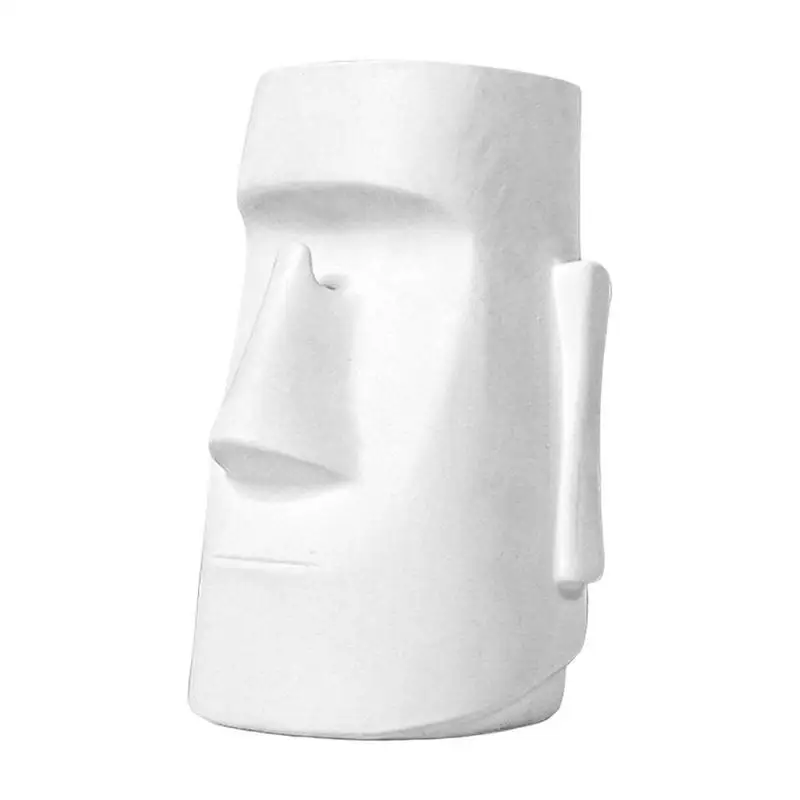 Supporto Stand Head Island Moai Easter Statue Occhiali Da Vista Tazza Occhiali Da Sole Scultura Occhiali Frame Shelf Monolite Desk Brush Display