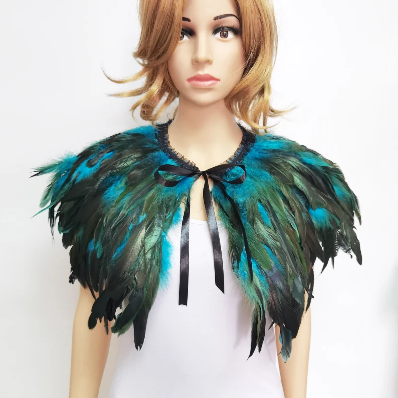 Feather Shawl Wrap Shoulder Decoration Gothic Shrug Cape Fashion Costume Cosplay Props for Halloween Rave Party Clothing |