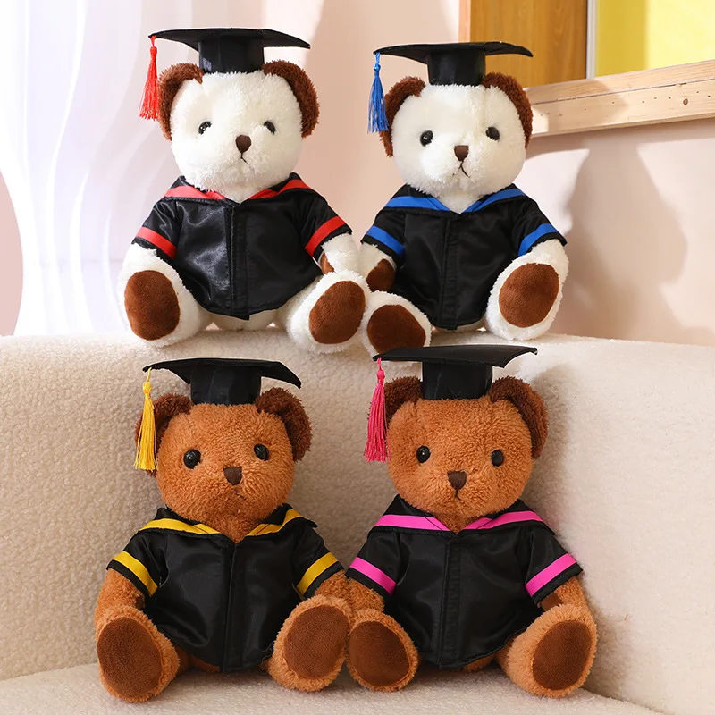 

High Quality Cute Dr. Bear Plush Toy Stuffed Soft Lovely Teddy Bear Animal Dolls Graduation Gifts For Kids Children Girls Boy