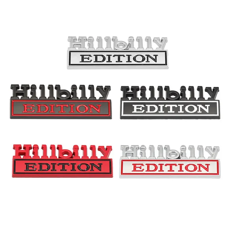 Per Hillbilly Edition Logo Infiniti Abarth Fiat Saab Car Emblem Cofano Anteriore Griglia Badge Auto Body Sticker Decalcomania Accessori