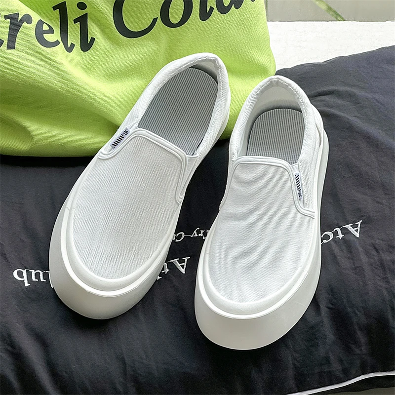 Summer Breathable Cloth Men Casual Shoes Mens Loafers Comfort Slip-on Driving Shoes Platform Sneakes  Walking Vulcanized Shoes 5