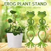 1/2/5pcs Frog Plant Stand Green Frog Plant Supports Cute Stable Support for Small Potted Plants Succulents Planter Decorations 5