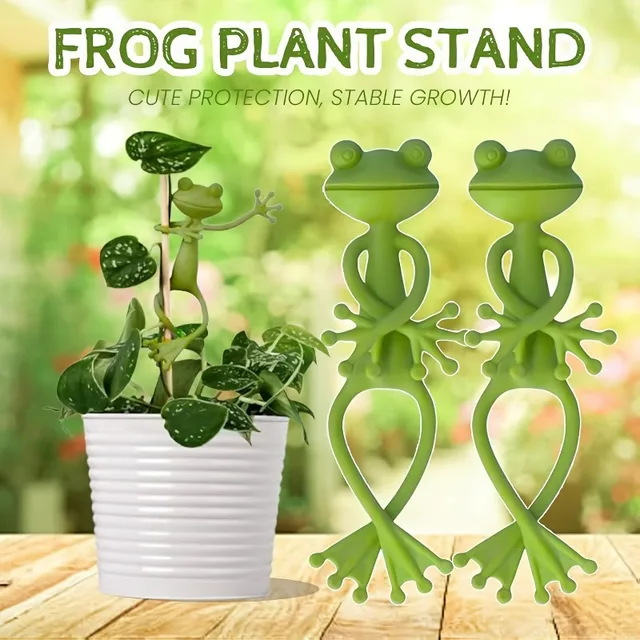 1/2/5pcs Frog Plant Stand Green Frog Plant Supports Cute Stable Support for Small Potted Plants Succulents Planter Decorations 5