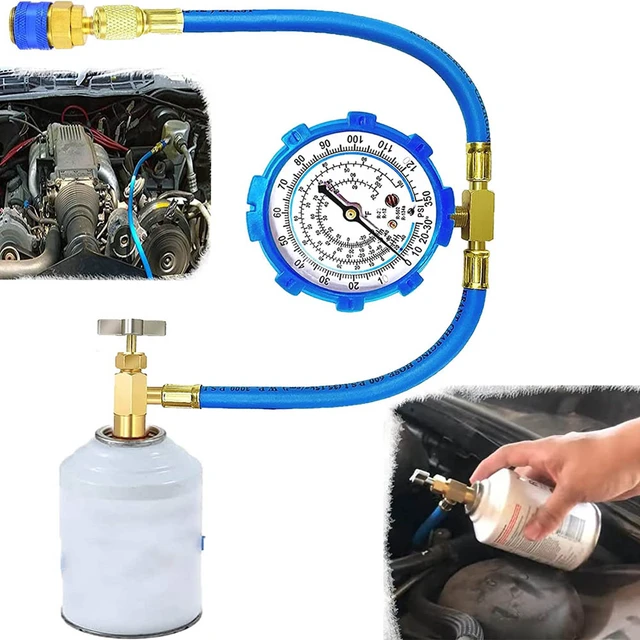  R1234yf & R134a Refrigerant Recharge Kit with Gauge Bullet  Piercing Tap Valve R134a Self-Sealing Can Tap R1234yf Can Tap for Home AC  Refrigerant and Auto AC System : Automotive