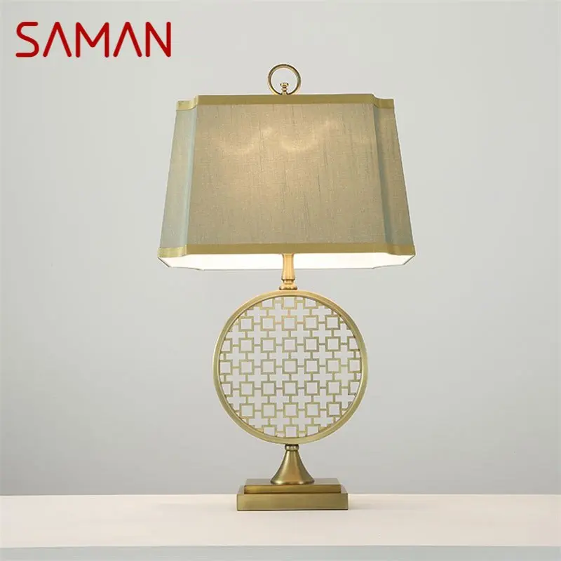 

SAMAN Modern Table Lamp Bedside LED Classical Design E27 Desk Light Home Decorative For Foyer Living Room Office Bedroom