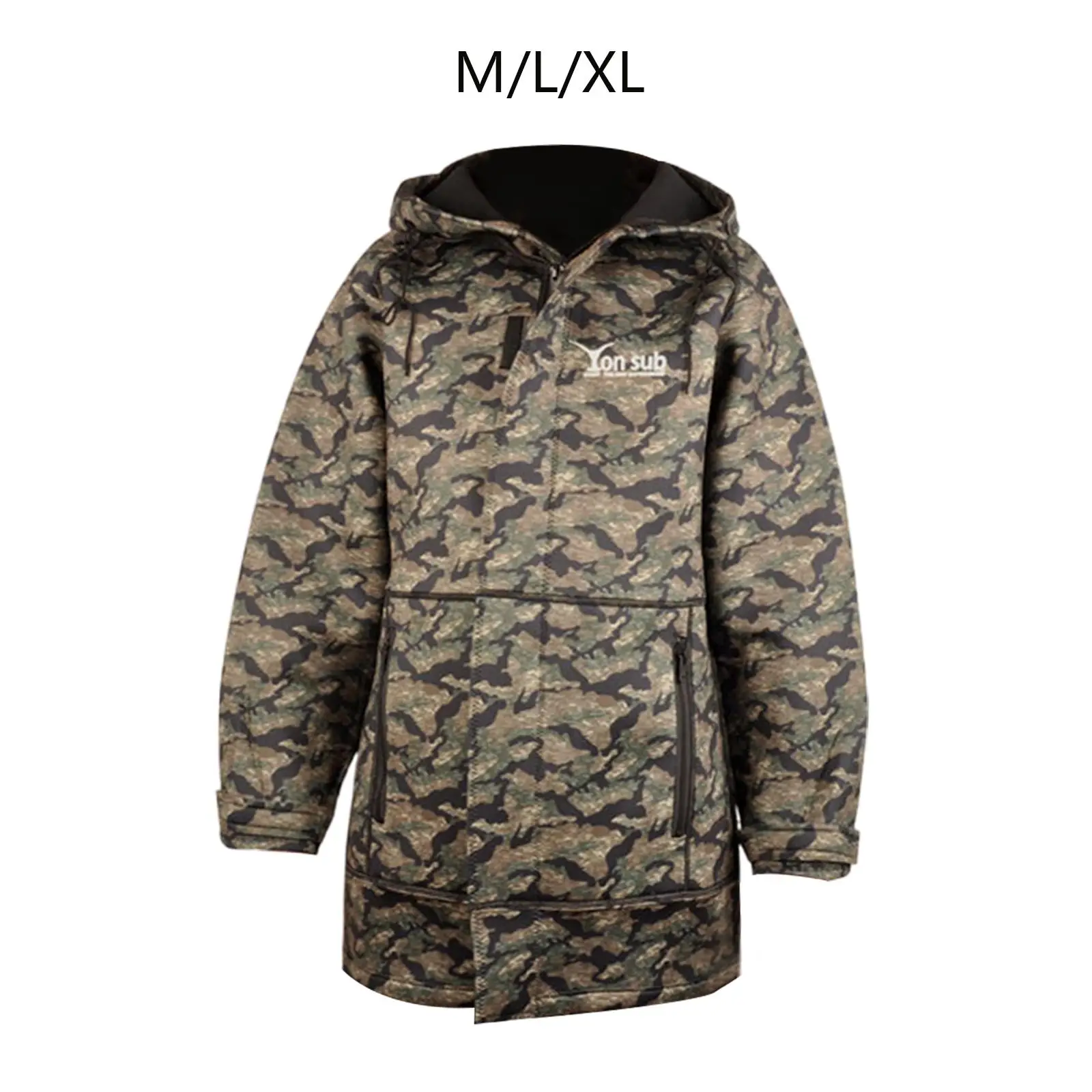Waterproof Parka Wetsuit Sun Protection Windproof Hooded Jacket Warm Coat for Outdoor Water Sports Surfing Kayaking Camping