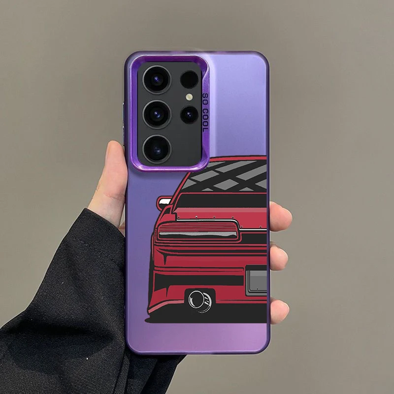 Silver IMD Phone Case with JDM Sports Cars Design