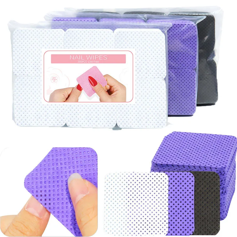 

300Sheet/Pack Cotton Pads Nail Wipes Pedicure Gel Manicure Tools Lint Free Nail Wipes Nail Polish Remover Gel Nail Art Tools#1-3