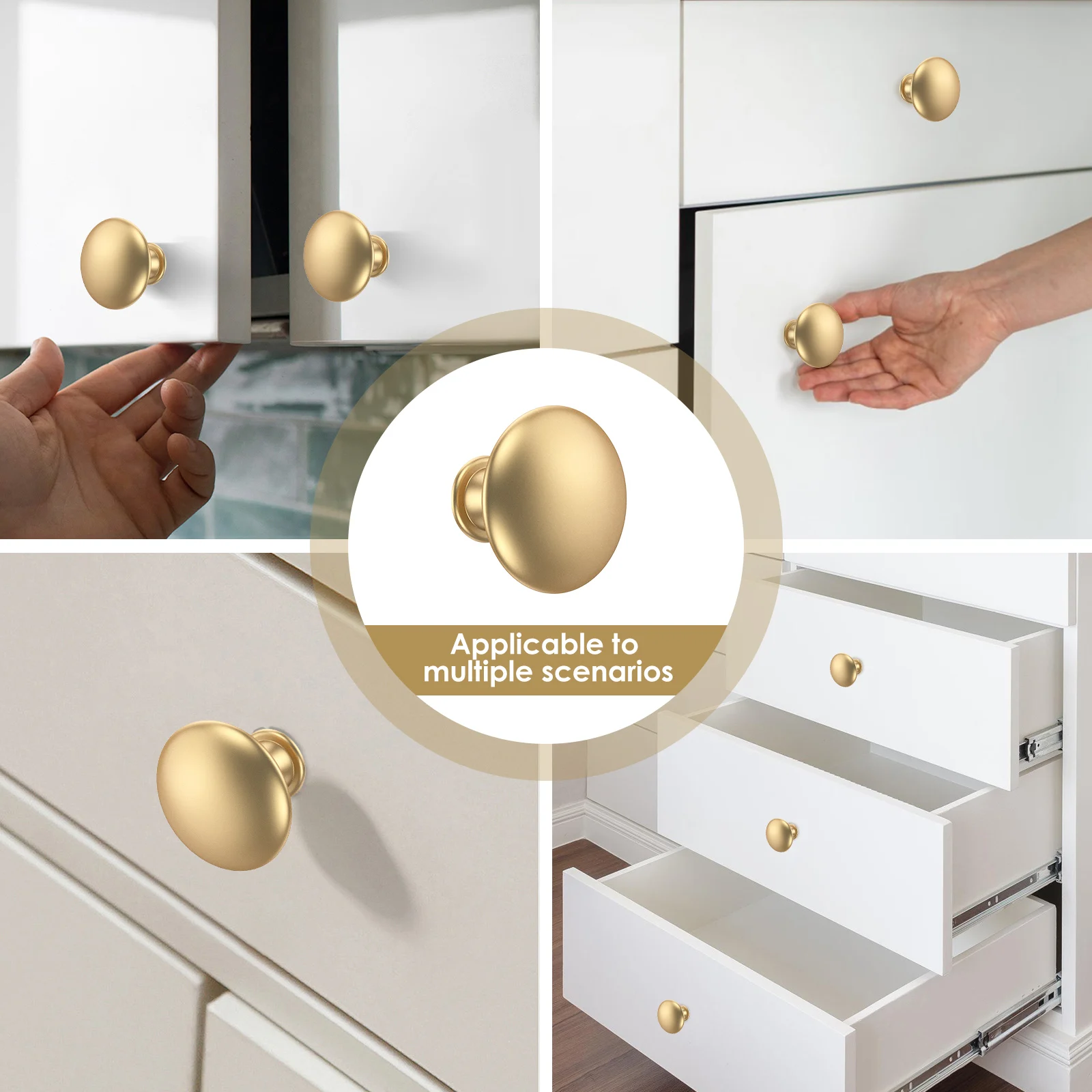 25Pcs Drawer Knob Set Zinc Alloy Cabinet Handles Rustproof Gold Dresser Knobs Screws Decorative Drawer Pull Handle Furnitur