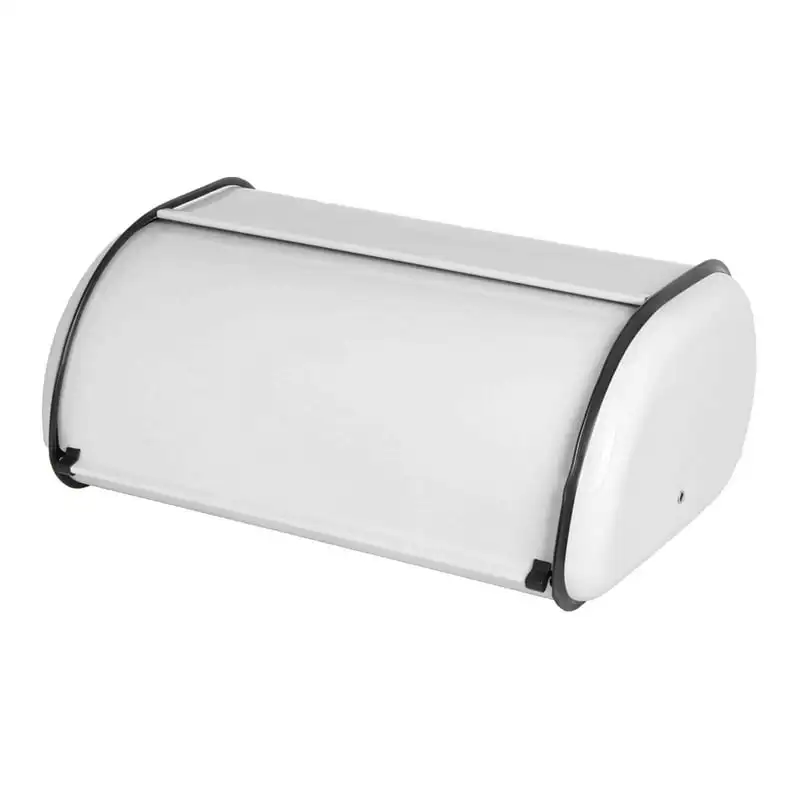 

Up Lid Stainless Steel Bread Box, White
