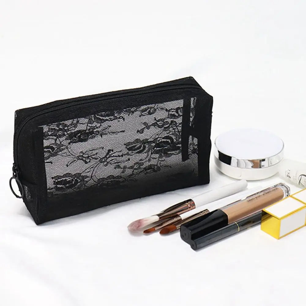 

Zipper Bag Large Capacity Lace Travel Organizer Square Bag Makeup Bags Mesh Cosmetic Bag Storage Toiletry Bag Cosmetic Cases