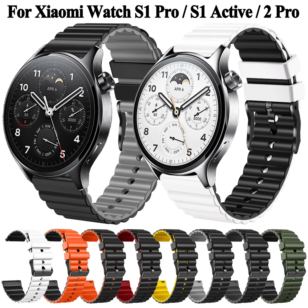 

Ремешок силиконовый для Xiaomi Mi Watch S1 Pro/Active, мужской браслет для наручных часов Xiaomi Watch 2 Pro/Color 2/S2 46 мм 42 мм