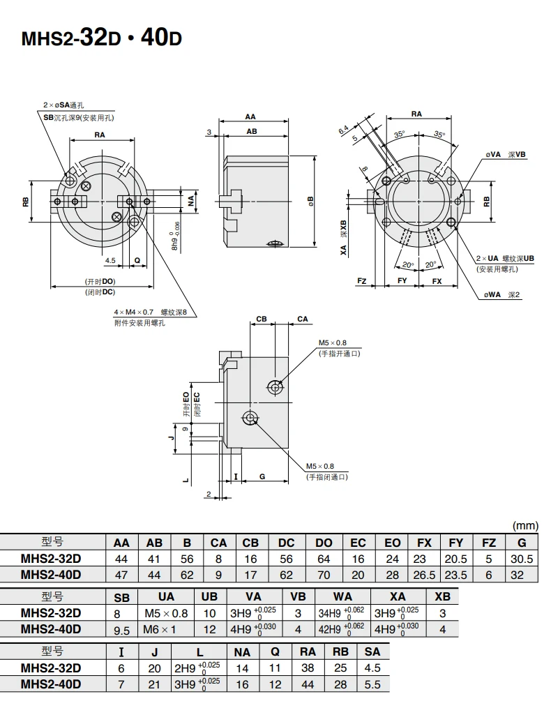MHS2 MHS3 MHS4 Paralleler Luftgreifer NEU SMC 2-Finger 3-Finger 4-Finger Pnuatischer Zylinder MHS3-50D MHS3-16D MHD3-20D MHS3-25D – Detail 4