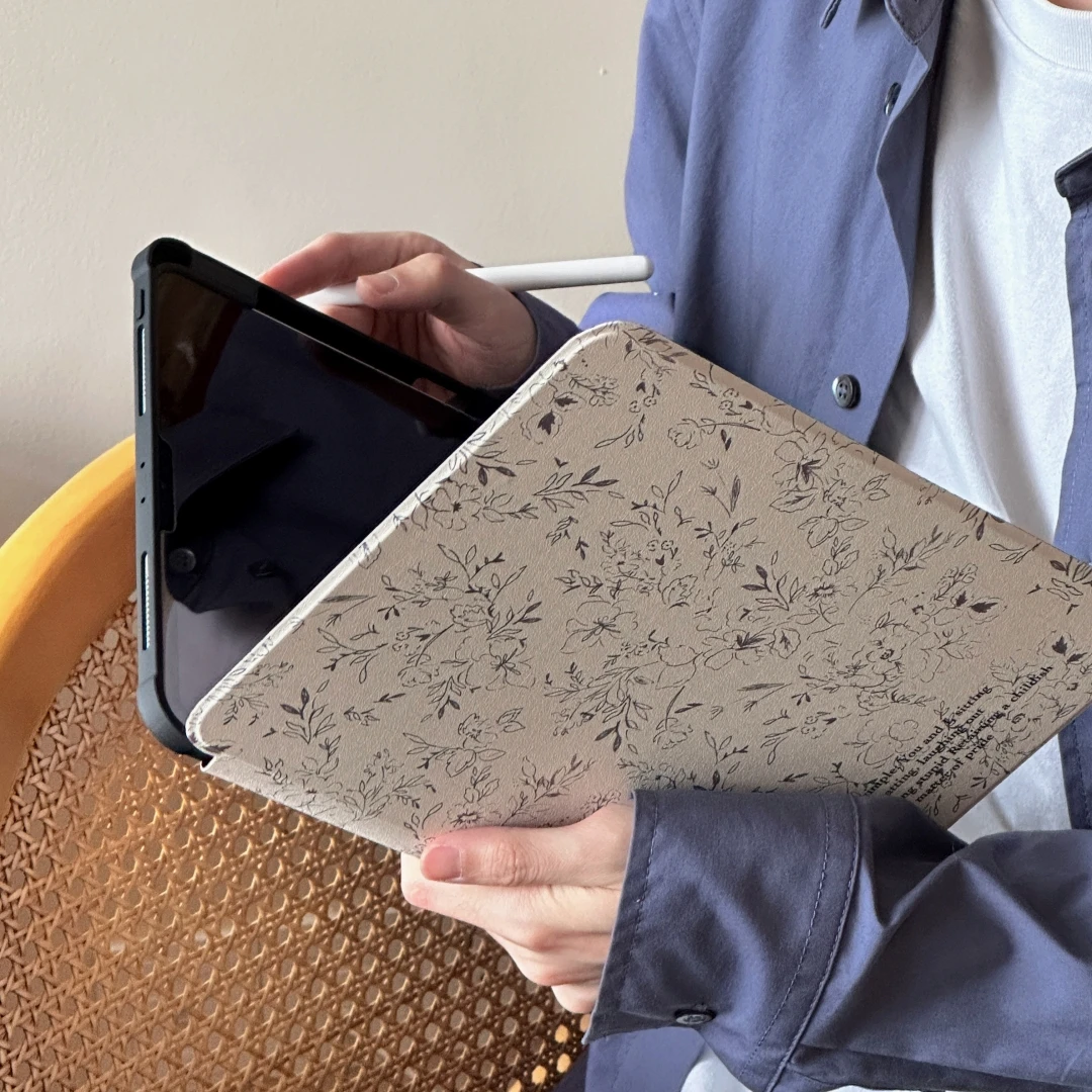 Line Flower Tablet Case for iPad