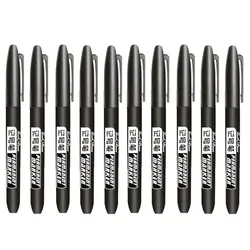 Vibrant Waterproof Permanent Marker Set - Assorted Colors for Manga, Sketching & Art Supplies (Black 10Pcs)