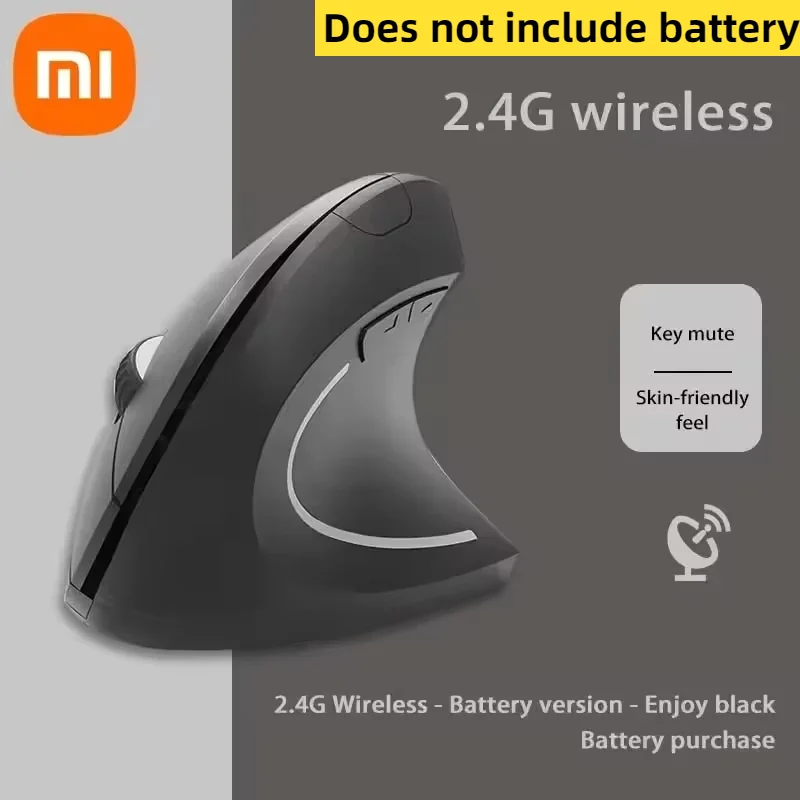 עכבר אנכי אלחוטי Xiaomi Bluetooth נטען עם אחיזה אישית בצד, ארגונומי, 2.4G, שקט, מתאים למשחקים ולמחשבי PC חדש