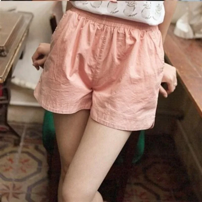 Leisure Shorts Women's Loose Cotton Korean Version High Waisted Oversized Slimming Wide Leg Sports Hot Pants Summer New Style