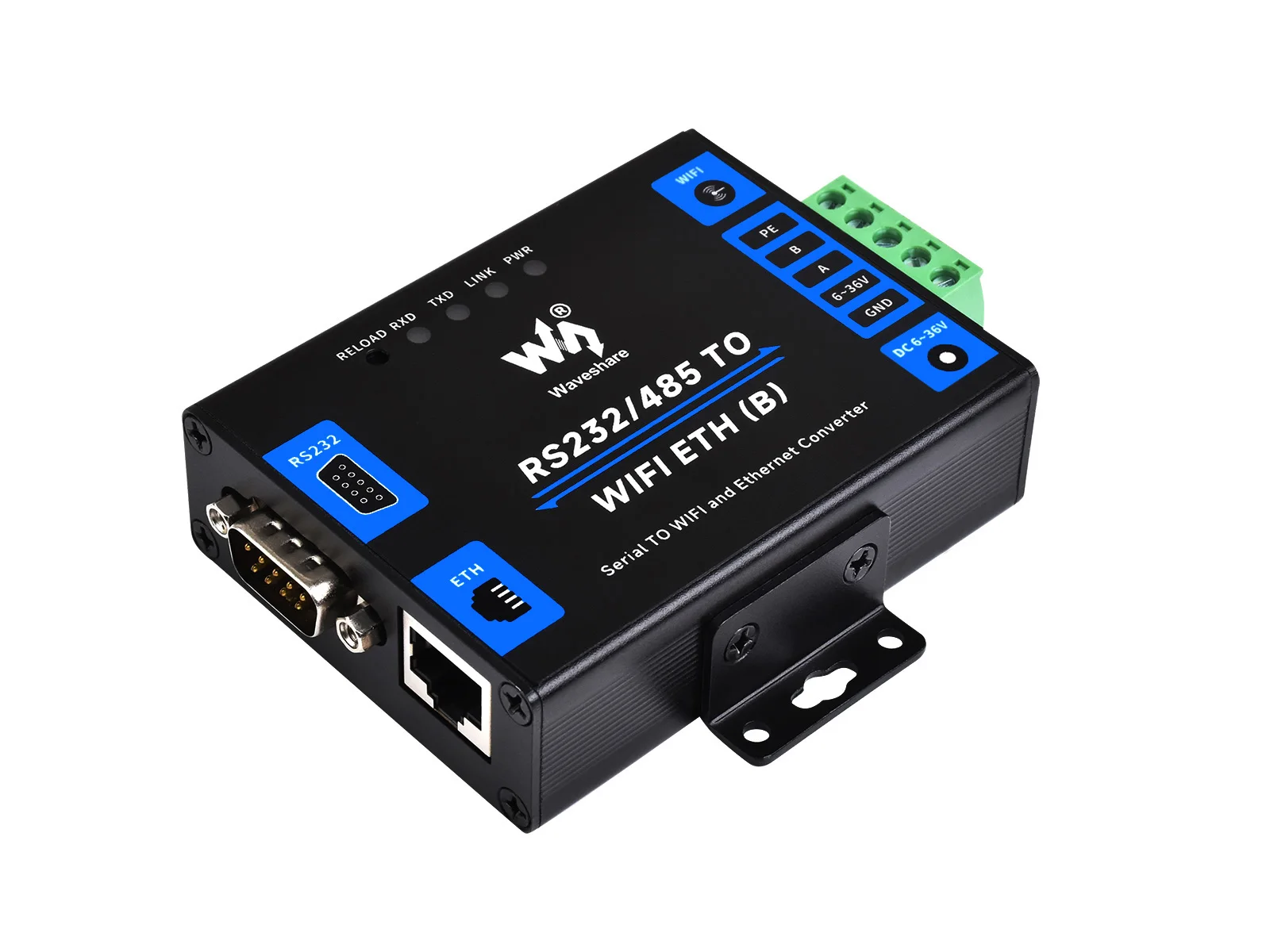 Waveshare-servidor Serial Industrial Gateway Modbus Suporte para Montagem em Wail e Montagem em Trilho Rs232 485 para Wifi e Ethernet - Imagem 6