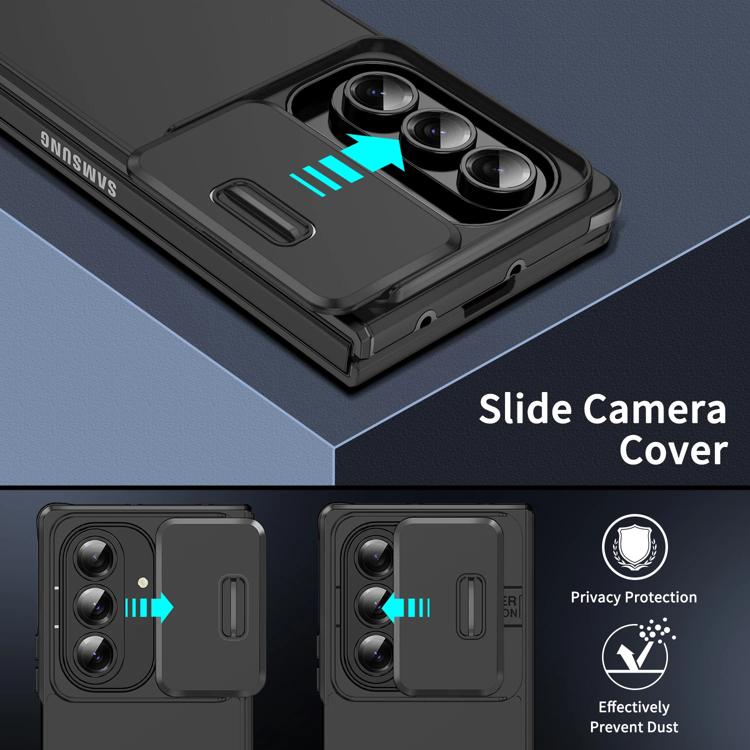 Premium Slide Camera Protection Shockproof Phone Case - Luxury Armor Cover